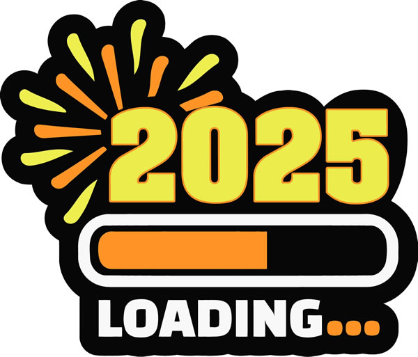 Loading... 2025. Imagem com o nível de carga da bateria em andamento.